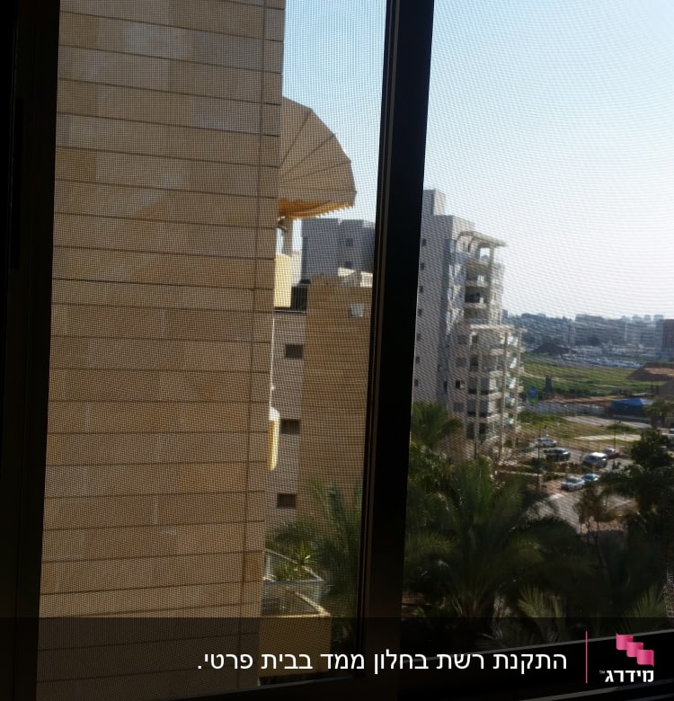 תריסים פתוחים עם רשת נגד יתושים